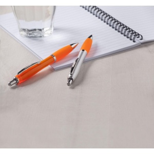 Stylo à encre bleue avec embout coloré antidérapant et clip en métal 22