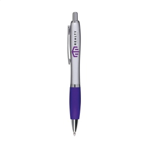 Stylo à encre bleue avec embout coloré antidérapant et clip en métal 6
