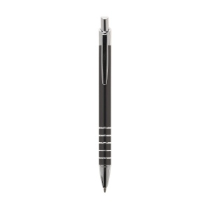 Stylo à encre bleue en aluminium d'aspect métallique, avec clip en métal et anneaux antidérapants 3