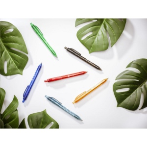 Stylo à bille à encre bleue avec un corps transparant, fabriqué en PET 100% recyclé 14
