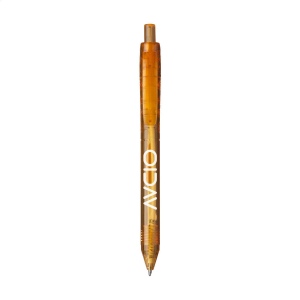 Stylo à bille à encre bleue avec un corps transparant, fabriqué en PET 100% recyclé 4