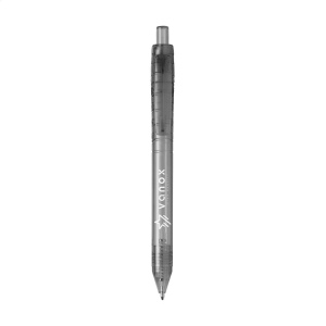 Stylo à bille à encre bleue avec un corps transparant, fabriqué en PET 100% recyclé 7