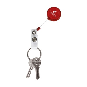 Porte-badge avec clip en métal, cordelette en nylon enroulable et clip du badge avec bouton pression 9