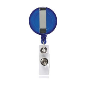 Porte-badge avec clip en métal, cordelette en nylon enroulable et clip du badge avec bouton pression 12