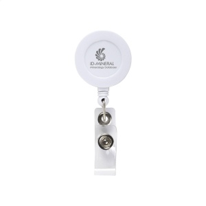 Porte-badge avec clip en métal, cordelette en nylon enroulable et clip du badge avec bouton pression 2