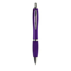 Stylo à encre bleue ou noire avec corps coloré translucide, embout antidérapant et clip en métal 23