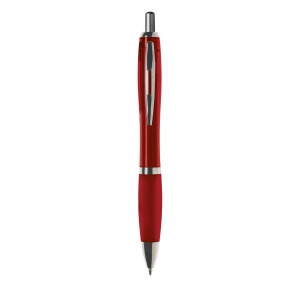Stylo à encre bleue ou noire avec corps coloré translucide, embout antidérapant et clip en métal 25
