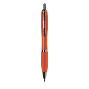 Stylo à encre bleue ou noire avec corps coloré translucide, embout antidérapant et clip en métal 16