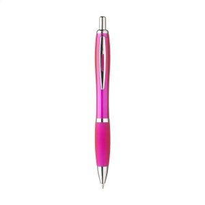 Stylo à encre bleue ou noire avec corps coloré translucide, embout antidérapant et clip en métal 21