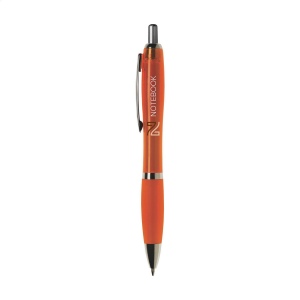 Stylo à encre bleue ou noire avec corps coloré translucide, embout antidérapant et clip en métal 4