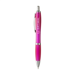 Stylo à encre bleue ou noire avec corps coloré translucide, embout antidérapant et clip en métal 9
