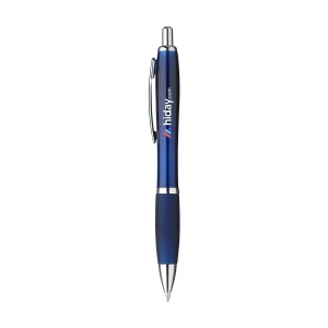 Stylo à encre bleue ou noire avec corps coloré translucide, embout antidérapant et clip en métal 6