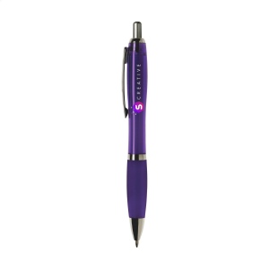 Stylo à encre bleue ou noire avec corps coloré translucide, embout antidérapant et clip en métal 11