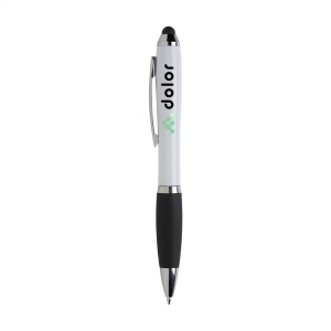 Stylo à encre bleue avec corps d'aspect métallique, embout antidérapant en caoutchouc, accents brillants, clip en métal, embout/pointeur pour écrans tactiles (comme iPhone/iPad) 6