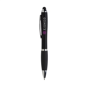 Stylo à encre bleue avec corps d'aspect métallique, embout antidérapant en caoutchouc, accents brillants, clip en métal, embout/pointeur pour écrans tactiles (comme iPhone/iPad) 3