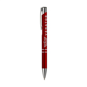Stylo à bille en aluminium à écriture bleue ou noire avec corps coloré mat d'aspect métallique et clip/bouton-poussoir en métal 29