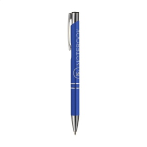 Stylo à bille en aluminium à écriture bleue ou noire avec corps coloré mat d'aspect métallique et clip/bouton-poussoir en métal 30