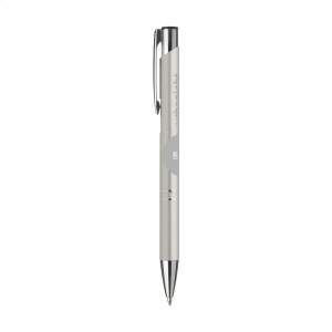 Stylo à bille en aluminium à écriture bleue ou noire avec corps coloré mat d'aspect métallique et clip/bouton-poussoir en métal 31
