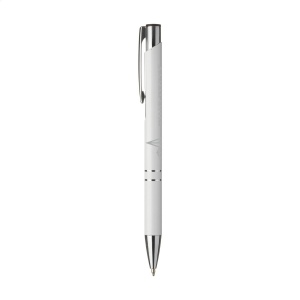 Stylo à bille en aluminium à écriture bleue ou noire avec corps coloré mat d'aspect métallique et clip/bouton-poussoir en métal 32