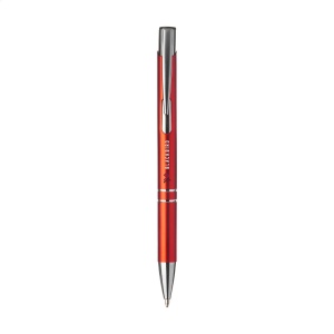 Stylo à bille en aluminium à écriture bleue ou noire avec corps coloré mat d'aspect métallique et clip/bouton-poussoir en métal 15