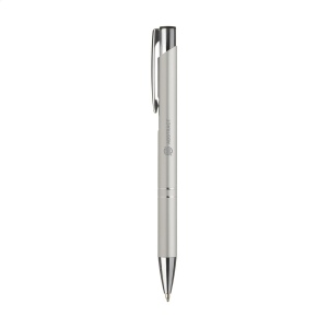 Stylo à bille en aluminium à écriture bleue ou noire avec corps coloré mat d'aspect métallique et clip/bouton-poussoir en métal 7