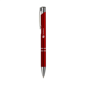 Stylo à bille en aluminium à écriture bleue ou noire avec corps coloré mat d'aspect métallique et clip/bouton-poussoir en métal 5