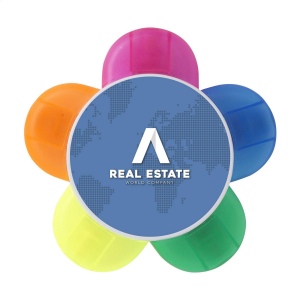 Marqueur en forme de fleur avec 5 couleurs fluorescentes différentes 2