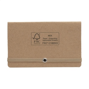 Bloc-mémo avec 25 feuillets mémos autocollants, 125 marque-pages inscriptibles, porte-cartes de visite et  fermeture élastique 11