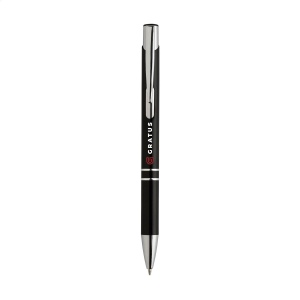 Stylo à bille à encre bleue en aluminium avec corps d'aspect métallique brillant et clip en métal 10