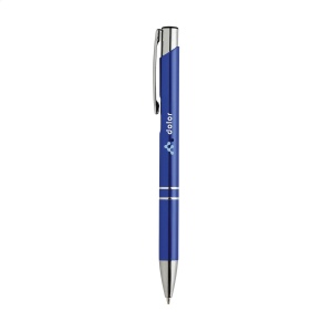 Stylo à bille à encre bleue en aluminium avec corps d'aspect métallique brillant et clip en métal 22