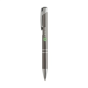 Stylo à bille à encre bleue en aluminium avec corps d'aspect métallique brillant et clip en métal 23