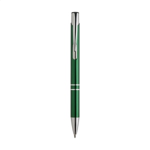 Stylo à bille à encre bleue en aluminium avec corps d'aspect métallique brillant et clip en métal 11