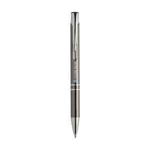 Stylo à bille à encre bleue en aluminium avec corps d'aspect métallique brillant et clip en métal 29