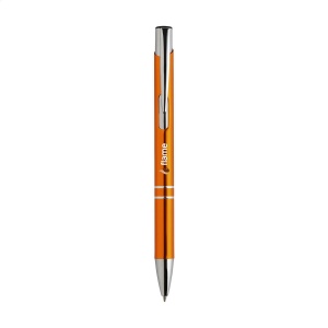 Stylo à bille à encre bleue en aluminium avec corps d'aspect métallique brillant et clip en métal 30
