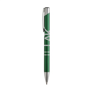 Stylo à bille à encre bleue en aluminium avec corps d'aspect métallique brillant et clip en métal 32