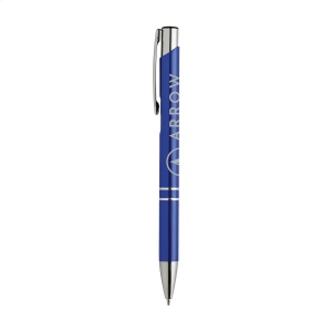 Stylo à bille à encre bleue en aluminium avec corps d'aspect métallique brillant et clip en métal 33