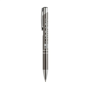 Stylo à bille à encre bleue en aluminium avec corps d'aspect métallique brillant et clip en métal 34