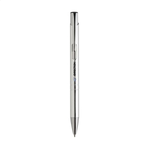 Stylo à bille à encre bleue en aluminium avec corps d'aspect métallique brillant et clip en métal 12