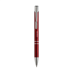 Stylo à bille à encre bleue en aluminium avec corps d'aspect métallique brillant et clip en métal 13