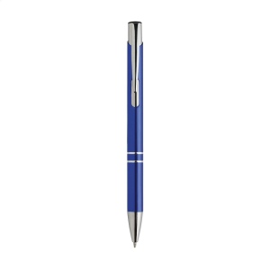 Stylo à bille à encre bleue en aluminium avec corps d'aspect métallique brillant et clip en métal 14