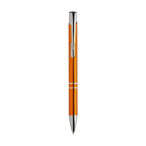 Stylo à bille à encre bleue en aluminium avec corps d'aspect métallique brillant et clip en métal 17