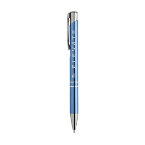 Stylo à bille à encre bleue en aluminium avec corps d'aspect métallique brillant et clip en métal 8