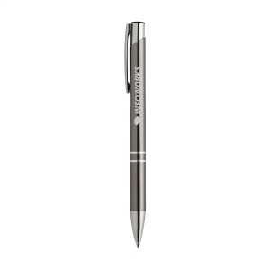 Stylo à bille à encre bleue en aluminium avec corps d'aspect métallique brillant et clip en métal 7