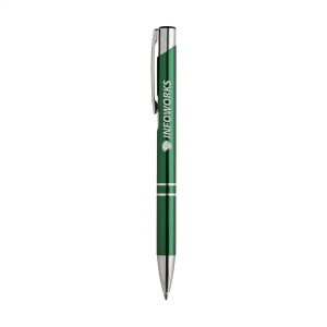 Stylo à bille à encre bleue en aluminium avec corps d'aspect métallique brillant et clip en métal 3