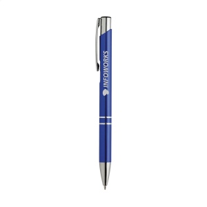 Stylo à bille à encre bleue en aluminium avec corps d'aspect métallique brillant et clip en métal 6