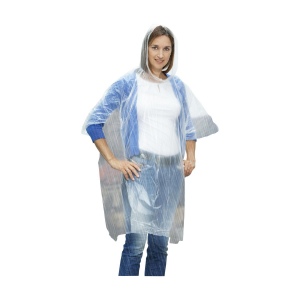 Poncho de pluie légère en matière synthétique translucide dans un petit sachet en plastique 7