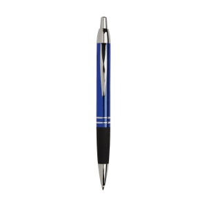 Stylo en métal à écriture bleue avec corps d'aspect métallique brillant, embout en caoutchouc de bonne tenue, clip et bouton-poussoir en métal solide et accents brillants argentés 4