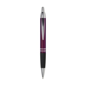 Stylo en métal à écriture bleue avec corps d'aspect métallique brillant, embout en caoutchouc de bonne tenue, clip et bouton-poussoir en métal solide et accents brillants argentés 7