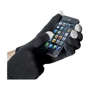 Gants tricotés pour écran tactile dans une fibre conductrice sur l'embout de quelques doigts 4