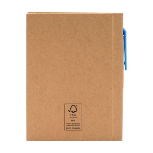 Mini bloc-notes en matériau recyclé avec environ 80 feuillets, papier crème ligné (70 g/m²), couverture cartonnée et dos relié 18